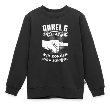 Onkel Neffe Neffen Geschenk - Kinder Premium Organic Sweatshirt - Schwarz - Vorne - AI Model Kid Female (0cm)