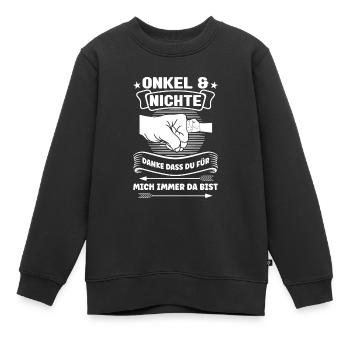 Onkel Nichte Nichten Geschenk - Kinder Premium Organic Sweatshirt - Schwarz - Vorne - AI Model Kid Female (0cm)