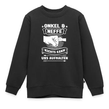 Onkel Neffe Neffen Geschenk - Kinder Premium Organic Sweatshirt - Schwarz - Vorne - AI Model Kid Female (0cm)