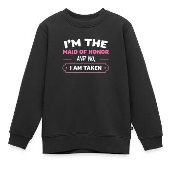 Trauzeugin Hochzeit Brautjungfer Geschenk - Kinder Premium Organic Sweatshirt - Schwarz - Vorne - AI Model Kid Female (0cm)