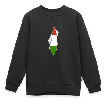 drapeau hongrois fier hongrois patriotique - Sweat Premium enfant bio - noir - Devant - AI Model Kid Female (0cm)