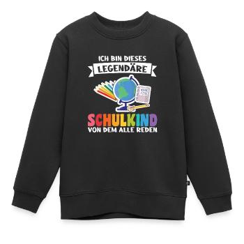 Schulkind Schulanfang Schulbeginn Geschenk - Kinder Premium Organic Sweatshirt - Schwarz - Vorne - AI Model Kid Female (0cm)
