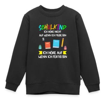 Schulkind Schulanfang Schulanfänger Geschenk - Kinder Premium Organic Sweatshirt - Schwarz - Vorne - AI Model Kid Female (0cm)