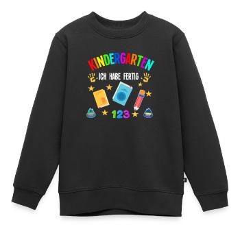 Kindergarten Abschluss Kita-Abschluss Geschenk - Kinder Premium Organic Sweatshirt - Schwarz - Vorne - AI Model Kid Female (0cm)