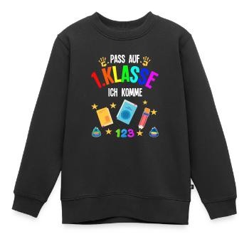 1.Klasse Schulanfang Schulanfänger Geschenk - Kinder Premium Organic Sweatshirt - Schwarz - Vorne - AI Model Kid Female (0cm)