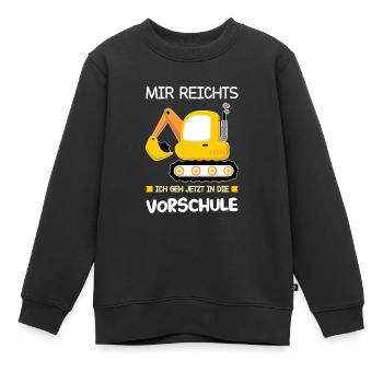 Vorschule Bagger Vorschüler Geschenk - Kinder Premium Organic Sweatshirt - Schwarz - Vorne - AI Model Kid Female (0cm)