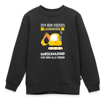 Vorschule Bagger Vorschüler Geschenk - Kinder Premium Organic Sweatshirt - Schwarz - Vorne - AI Model Kid Female (0cm)
