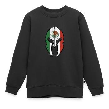 Drapeau chinois dans le casque du guerrier spartiate - Sweat Premium enfant bio - noir - Devant - AI Model Kid Female (0cm)