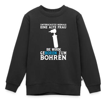 Zahn Zahnarzt Bohren Zahn Geschenk - Kinder Premium Organic Sweatshirt - Schwarz - Vorne - AI Model Kid Female (0cm)