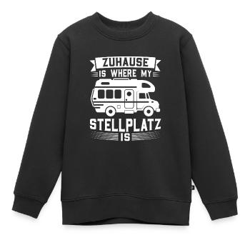 Campen camper Wanderung Geschenk - Kinder Premium Organic Sweatshirt - Schwarz - Vorne - AI Model Kid Female (0cm)