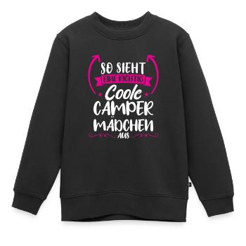 Campen camper Wanderung Geschenk - Kinder Premium Organic Sweatshirt - Schwarz - Vorne - AI Model Kid Female (0cm)