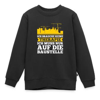 Bauarbeiten Beruf Bauarbeiter Geschenk - Kinder Premium Organic Sweatshirt - Schwarz - Vorne - AI Model Kid Female (0cm)