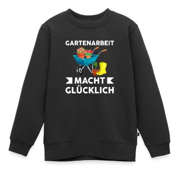Gartenarbeit Garten Gartenbau Geschenk - Kinder Premium Organic Sweatshirt - Schwarz - Vorne - AI Model Kid Female (0cm)