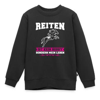 Reiten Mädchen Reiterhof Geschenk - Kinder Premium Organic Sweatshirt - Schwarz - Vorne - AI Model Kid Female (0cm)