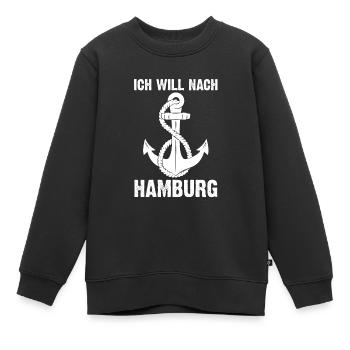 Hamburg Norddeutschland Anker Geschenk - Kinder Premium Organic Sweatshirt - Schwarz - Vorne - AI Model Kid Female (0cm)
