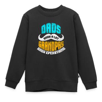 Väter Wissen Viel, Opas Wissen Alles Schnurrbart - Kinder Premium Organic Sweatshirt - Schwarz - Vorne - AI Model Kid Female (0cm)