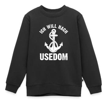 Usedom Norddeutschland Ostseeküste Geschenk - Kinder Premium Organic Sweatshirt - Schwarz - Vorne - AI Model Kid Female (0cm)