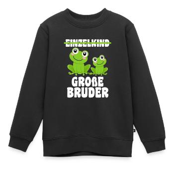Bruder Geschwister Frosch Grosser Bruder Geschwist - Kinder Premium Organic Sweatshirt - Schwarz - Vorne - AI Model Kid Female (0cm)