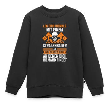 Straßenbauer Job Bauarbeiter Geschenk - Kinder Premium Organic Sweatshirt - Schwarz - Vorne - AI Model Kid Female (0cm)