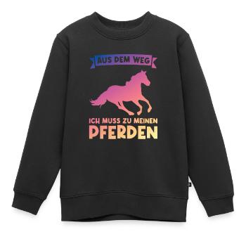 Reiterin Pferd Pferdesport Geschenk - Kinder Premium Organic Sweatshirt - Schwarz - Vorne - AI Model Kid Female (0cm)