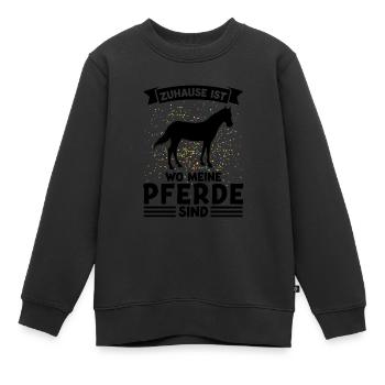 Reiten Pferd Pferdesport Geschenk - Kinder Premium Organic Sweatshirt - Schwarz - Vorne - AI Model Kid Female (0cm)