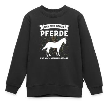 Reiterin Pferd Pferdesport Geschenk - Kinder Premium Organic Sweatshirt - Schwarz - Vorne - AI Model Kid Female (0cm)