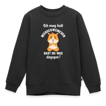 Meerschwein Haustier Haustiere Geschenk - Kinder Premium Organic Sweatshirt - Schwarz - Vorne - AI Model Kid Female (0cm)