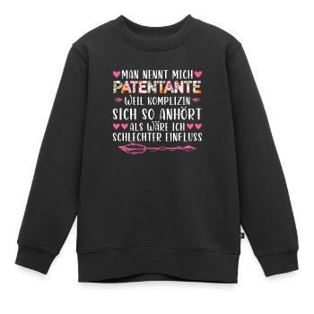Patentante Taufe Patin Geschenk - Kinder Premium Organic Sweatshirt - Schwarz - Vorne - AI Model Kid Female (0cm)