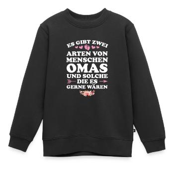 Oma Großmutter Großeltern Geschenk - Kinder Premium Organic Sweatshirt - Schwarz - Vorne - AI Model Kid Female (0cm)