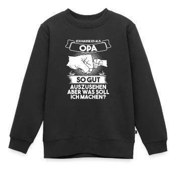 Opa Großvater Großeltern Geschenk - Kinder Premium Organic Sweatshirt - Schwarz - Vorne - AI Model Kid Female (0cm)
