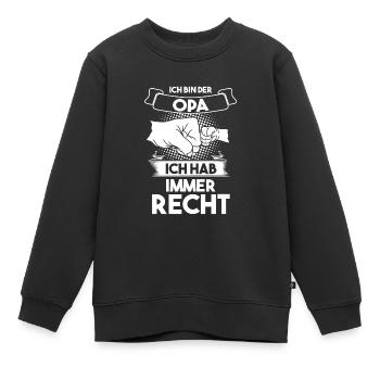 Opa Großvater Großeltern Geschenk - Kinder Premium Organic Sweatshirt - Schwarz - Vorne - AI Model Kid Female (0cm)