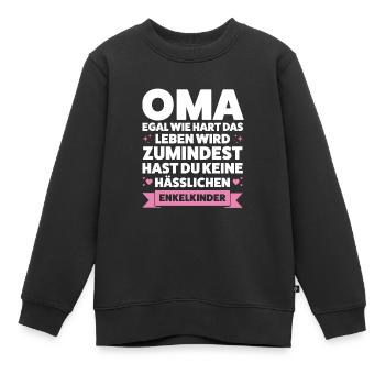 Oma Großmutter Großeltern Geschenk - Kinder Premium Organic Sweatshirt - Schwarz - Vorne - AI Model Kid Female (0cm)