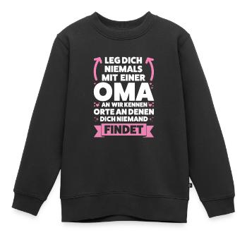 Oma Großmutter Großmütter Geschenk - Kinder Premium Organic Sweatshirt - Schwarz - Vorne - AI Model Kid Female (0cm)