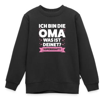 Oma Großmutter Enkelkind Geschenk - Kinder Premium Organic Sweatshirt - Schwarz - Vorne - AI Model Kid Female (0cm)