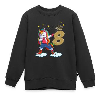 Girl Unicorn Gift Birthday 8 Years - Kids Premium Organic Sweatshirt - black - Front - AI Model Kid Female (0cm)