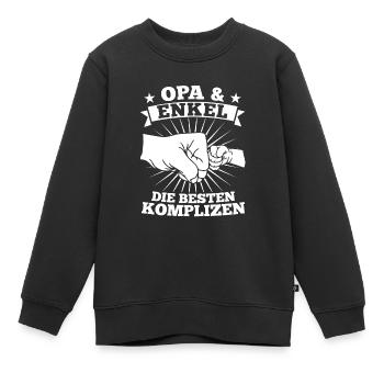 Opa & Enkel Familie Enkel Geschenk - Kinder Premium Organic Sweatshirt - Schwarz - Vorne - AI Model Kid Female (0cm)