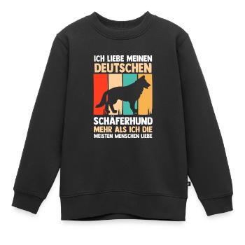 Hund Hundebesitzer Hund Hundebesitzer Geschenk - Kinder Premium Organic Sweatshirt - Schwarz - Vorne - AI Model Kid Female (0cm)