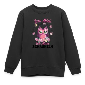 Eule Vogel Eulen Geschenk - Kinder Premium Organic Sweatshirt - Schwarz - Vorne - AI Model Kid Female (0cm)