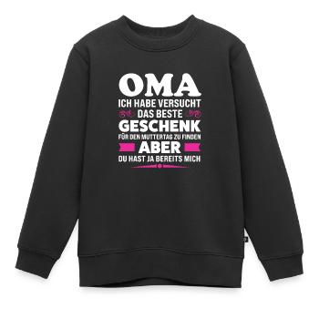 Oma Familie Enkelkind Geschenk - Kinder Premium Organic Sweatshirt - Schwarz - Vorne - AI Model Kid Female (0cm)