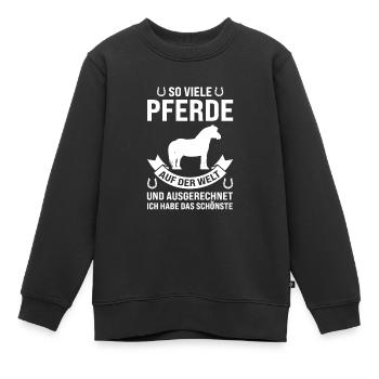 Pferd Islandpferd Islandpferde Geschenk - Kinder Premium Organic Sweatshirt - Schwarz - Vorne - AI Model Kid Female (0cm)
