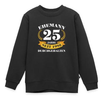 25. Hochzeitstag Ehemann Silberhochzeit Geschenk - Kinder Premium Organic Sweatshirt - Schwarz - Vorne - AI Model Kid Female (0cm)
