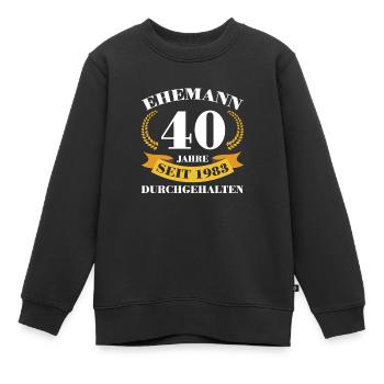 40. Hochzeitstag Ehemann Rubinhochzeit Geschenk - Kinder Premium Organic Sweatshirt - Schwarz - Vorne - AI Model Kid Female (0cm)