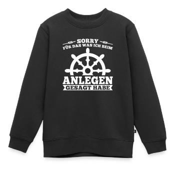 Boot Kapitän booten Geschenk - Kinder Premium Organic Sweatshirt - Schwarz - Vorne - AI Model Kid Female (0cm)