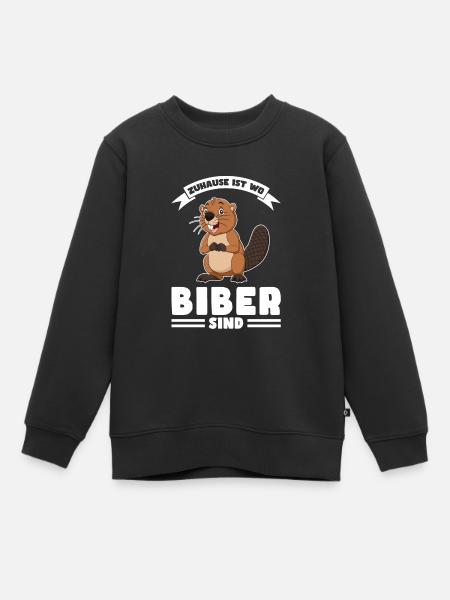 Tiere Bieber Biebern Geschenk - Kinder Premium Organic Sweatshirt - Schwarz
