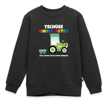 Schulkind Traktor Schulbeginn Geschenk - Kinder Premium Organic Sweatshirt - Schwarz - Vorne - AI Model Kid Female (0cm)