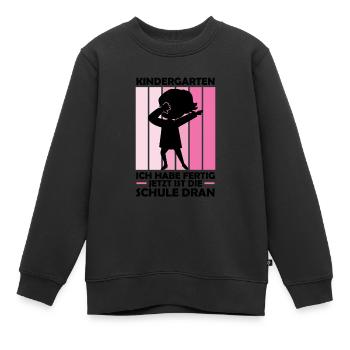 Schulkind Dabbing Schulbeginn Geschenk - Kinder Premium Organic Sweatshirt - Schwarz - Vorne - AI Model Kid Female (0cm)