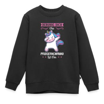 Krankenhaus Pflegefachfrau Pflegerin Geschenk - Kinder Premium Organic Sweatshirt - Schwarz - Vorne - AI Model Kid Female (0cm)