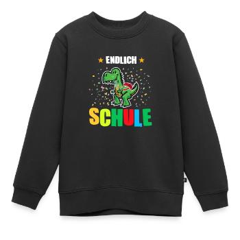 Schulkind Dino Schulbeginn Geschenk - Kinder Premium Organic Sweatshirt - Schwarz - Vorne - AI Model Kid Female (0cm)