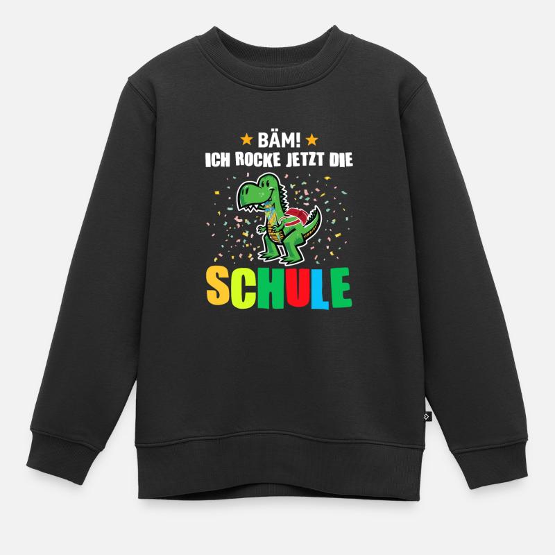 Schulkind Dino Erstklässler Geschenk - Kinder Premium Organic Sweatshirt - Schwarz