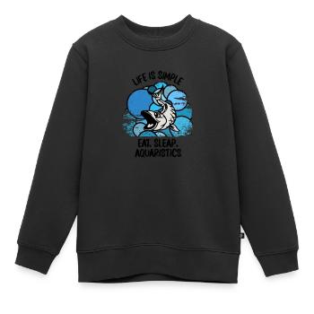 Aquariophiles Poissons Poissons d’ornement Aquaristique - Sweat Premium enfant bio - noir - Devant - AI Model Kid Female (0cm)